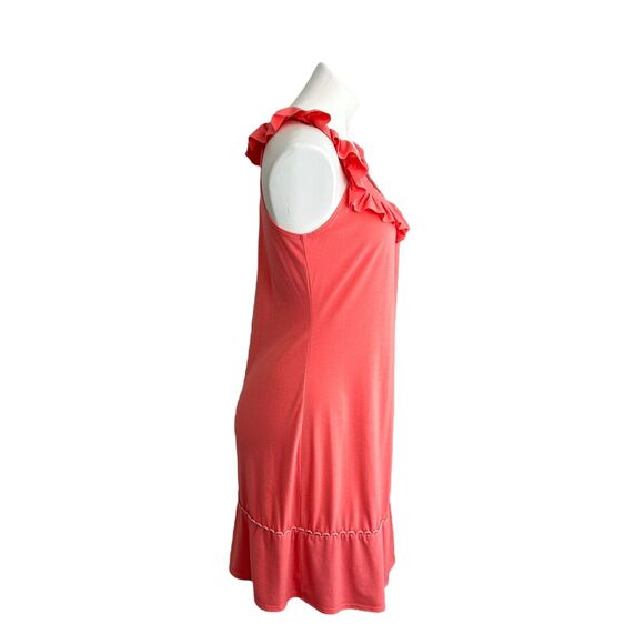 Bluheaven Women Orange Casual Dress Ruffled Sundress Summer Beach Coverup Sz L - Picture 2 of 11